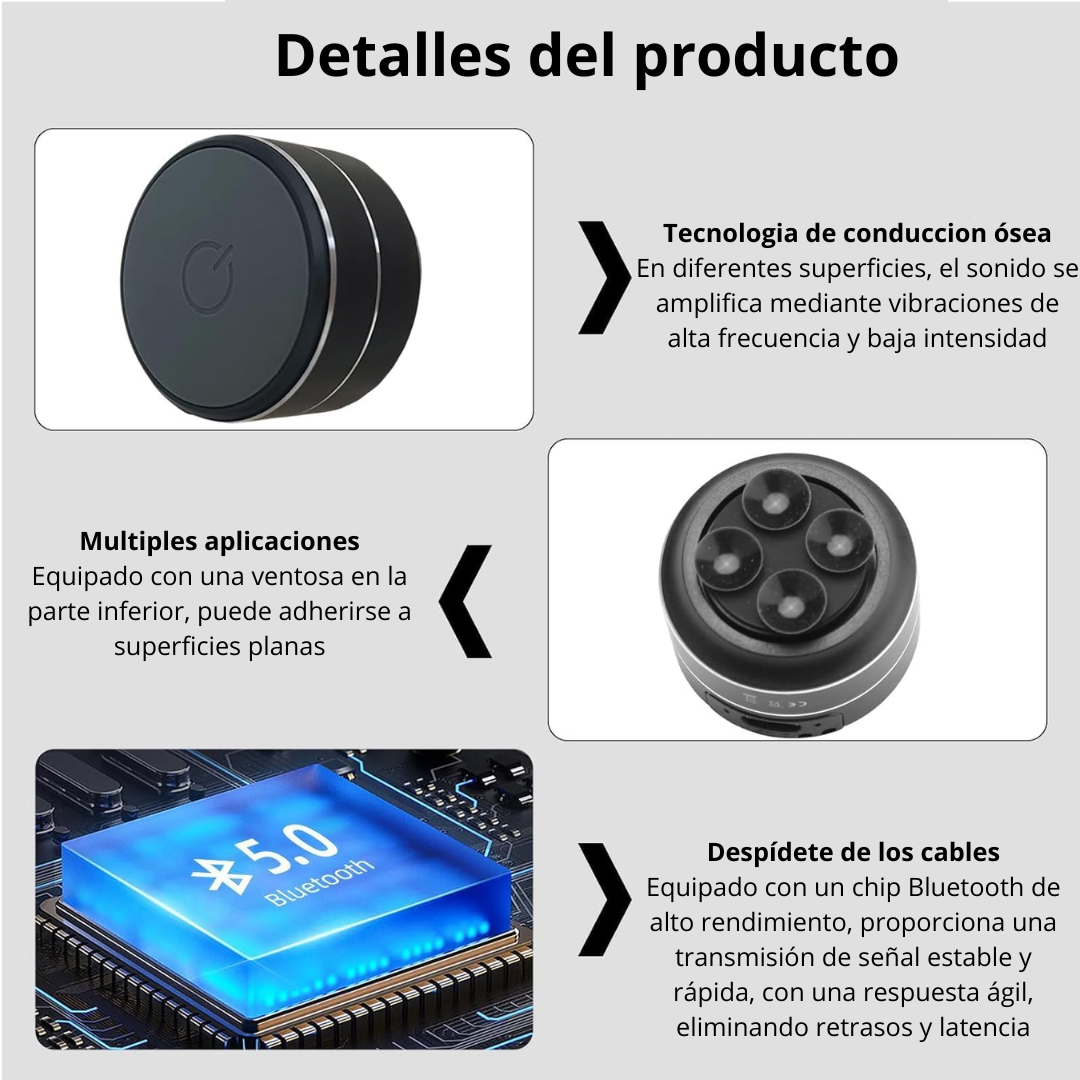 Minialtavoz que convierte superficies en música
